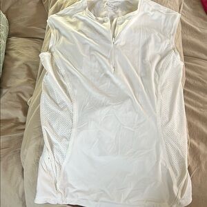 Athleta White Zip-Up Top